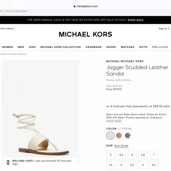 🔹️🥳 Host pick 🥳🔹️Michael Kors Jagger Flat Sandal NEW NO BOX SIZE 8 - Picture 4 of 4